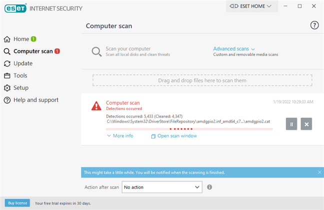 Amenințări identificate de ESET Internet Security