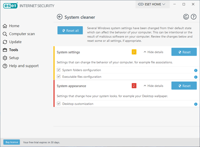 System cleaner - Un instrument util din ESET Internet Security