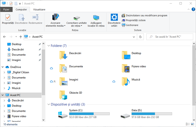 File Explorer Ã®n Windows 10