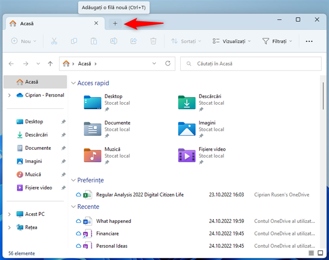 AdaugÄ o filÄ nouÄ Ã®n File Explorer