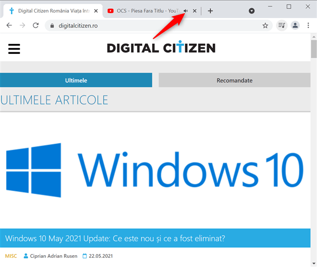 CautÄ o pictogramÄ difuzor pentru a gÄsi fila care genereazÄ sunet