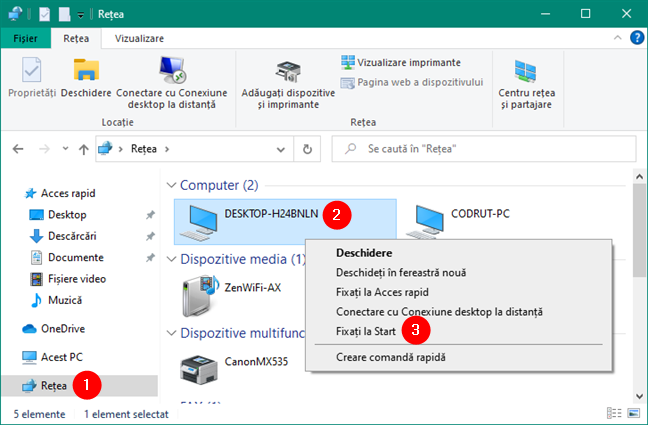 Fixarea unui computer din reÈ›eaua ta la Meniul Start
