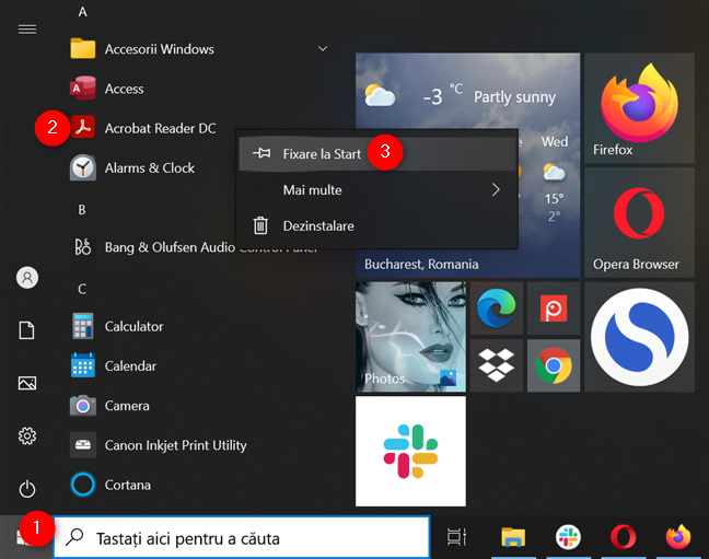 ÃŽn Windows 10, poÈ›i fixa orice aplicaÈ›ie instalatÄƒ pe PC la Meniul Start