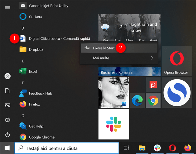 FixeazÄƒ scurtÄƒtura la meniul Start din Windows 10