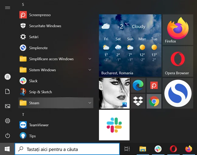 Folderul Steam din Toate aplicațiile