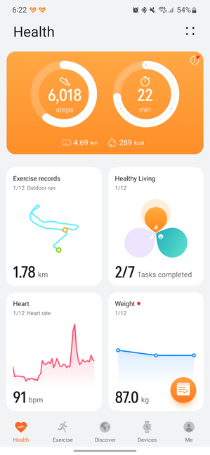 HUAWEI Health este uÈ™or de folosit