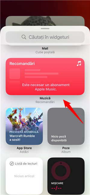 ApasÄƒ pe widgetul pe care vrei sÄƒ-l adaugi