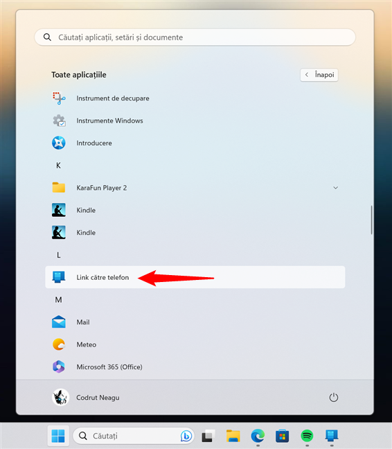 ScurtÄƒtura Link cÄƒtre telefon Ã®n Windows 11
