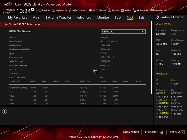 Kingston FURY Beast DDR5-4800 32GB suportÄ trei profile XMP