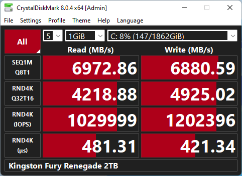 Rezultatele din benchmarkurile CrystalDiskMark