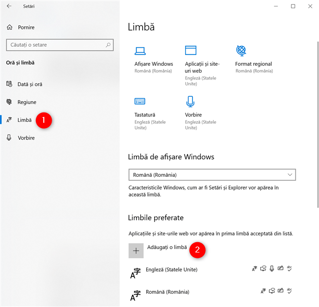 Cum adaugi o altă limbă pentru tastatură în Windows 10