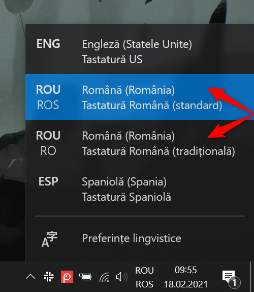 FoloseÈ™te Ctrl + Shift pentru a comuta la celÄƒlalt È™ablon de tastaturÄƒ Ã®n limba romÃ¢nÄƒ