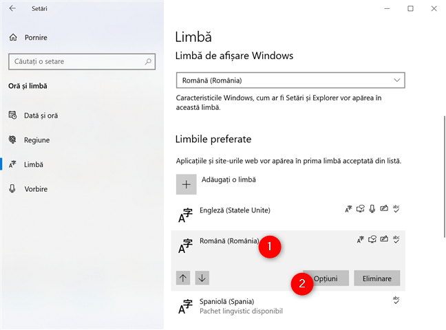 AcceseazÄƒ OpÈ›iuni pentru a schimba È™ablonul tastaturii