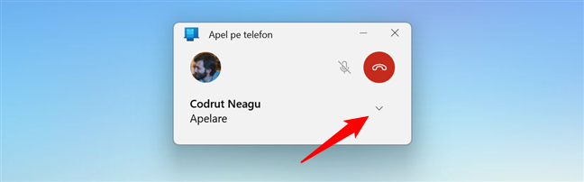 MicÈorarea sau extinderea ferestrei de apelare din Link cÄtre telefon în Windows