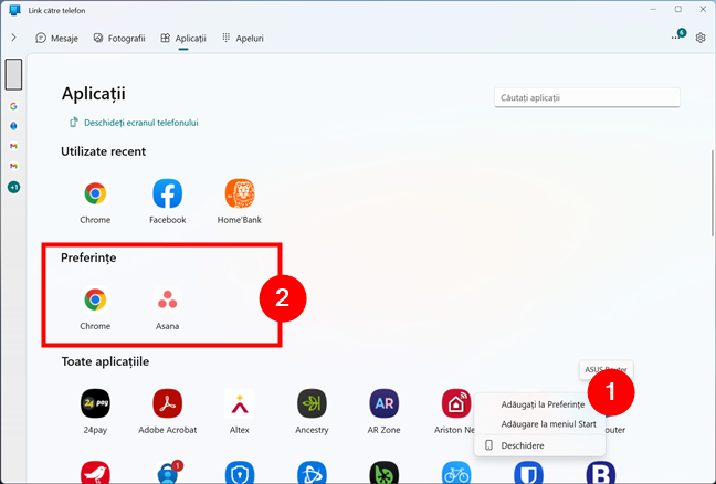 AplicaÈiile tale preferate de Android în Link cÄtre telefon din Windows