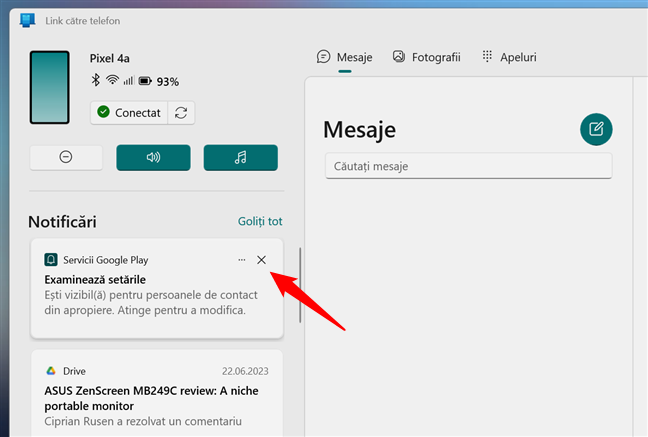 Ètergerea unei notificÄri din aplicaÈia Link cÄtre telefon