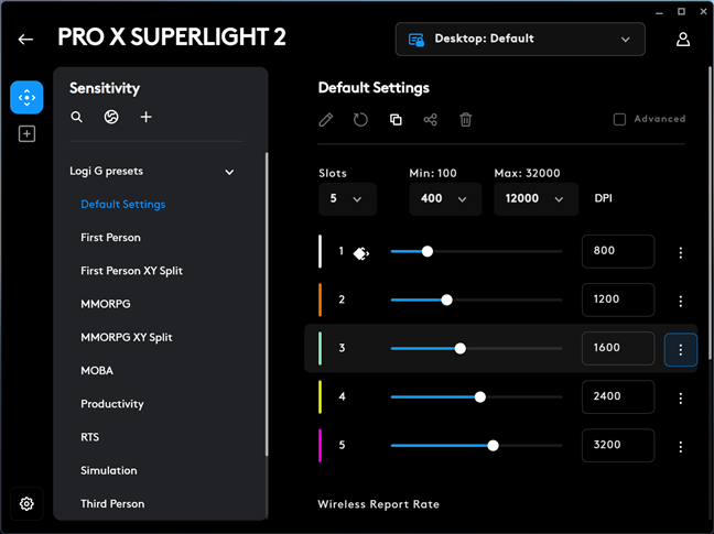 SetÄƒri de sensibilitate pentru Logitech G Pro X Superlight 2