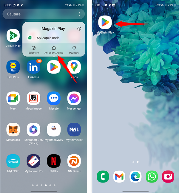 Cum adaugi Magazinul Play pe Ecranul de pornire al unui smartphone Samsung Galaxy
