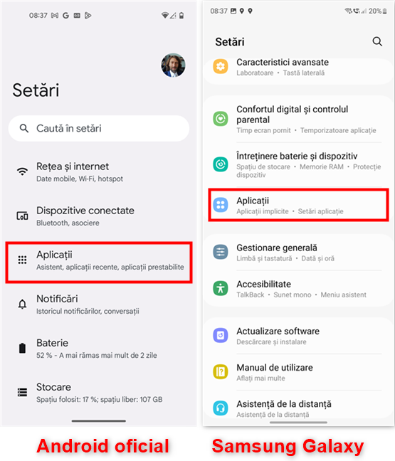 AcceseazÄƒ AplicaÈ›ii din SetÄƒrile de pe Android