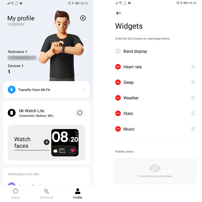 AplicaÈia Xiaomi Wear este cam simplistÄ