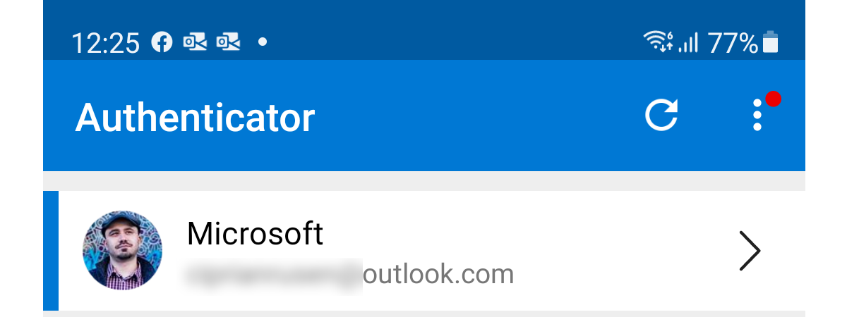 Microsoft Authenticator pe Android: Intră în contul Microsoft