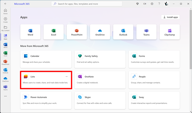 PoÈi accesa Microsoft Lists din aplicaÈia Microsoft 365 (Office)
