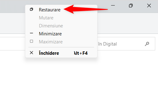 RestaureazÄ fereastra unei aplicaÈii din bara de titlu