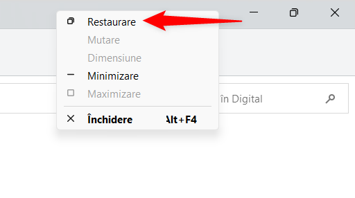 RestaureazÄƒ fereastra unei aplicaÈ›ii din bara de titlu