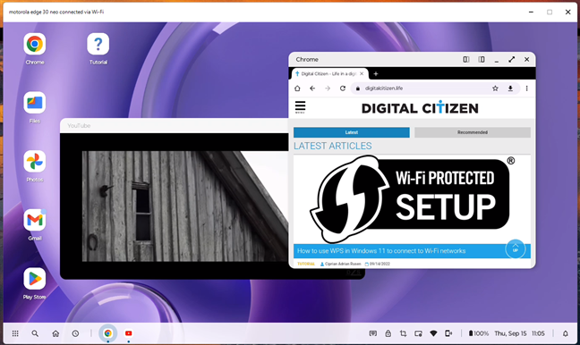 Utilizarea funcÈiei Ready For cu un PC cu Windows 11
