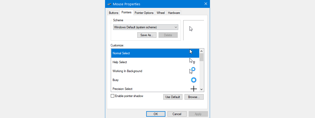 Cum personalizezi indicatorii de mouse din Windows