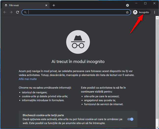 Incognito Ã®n Chrome