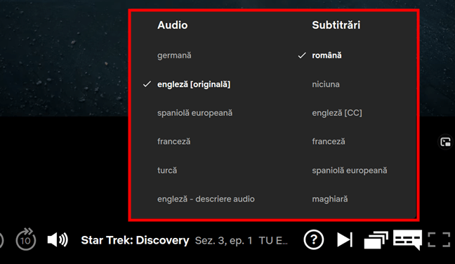 OpÈ›iunile Audio È™i SubtitrÄƒri din Netflix