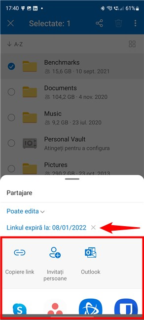 Linkul expirÄƒ la data aleasÄƒ