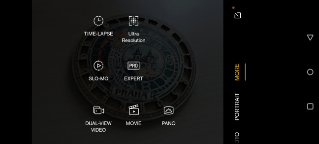 OpÈiunile oferite de aplicaÈia pentru camerÄ