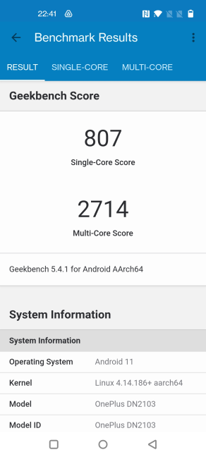 Scorurile din Geekbench