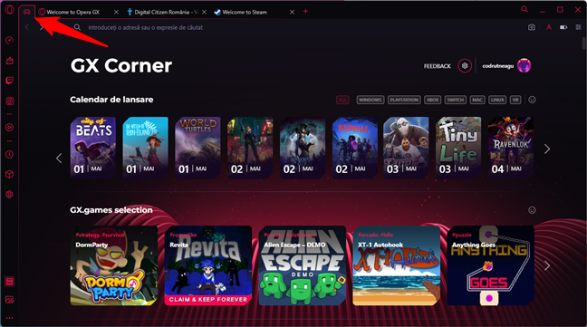 GX Corner este un hub pentru È™tiri, trailere, date de lansare a jocurilor etc.