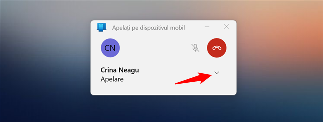 Minimizarea ferestrei ApelaÈ›i pe dispozitivul mobil