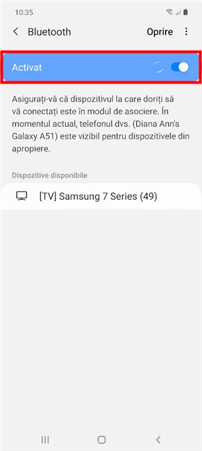 Activează cipul Bluetooth de pe Samsung și Android-ul tău caută dispozitive la care să se conecteze