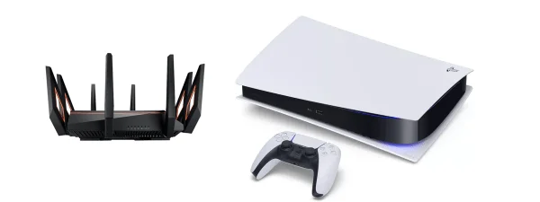 Sony PS5 și router ASUS