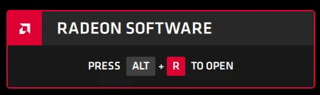 Apasă ALT+R pentru a deschide Radeon Software