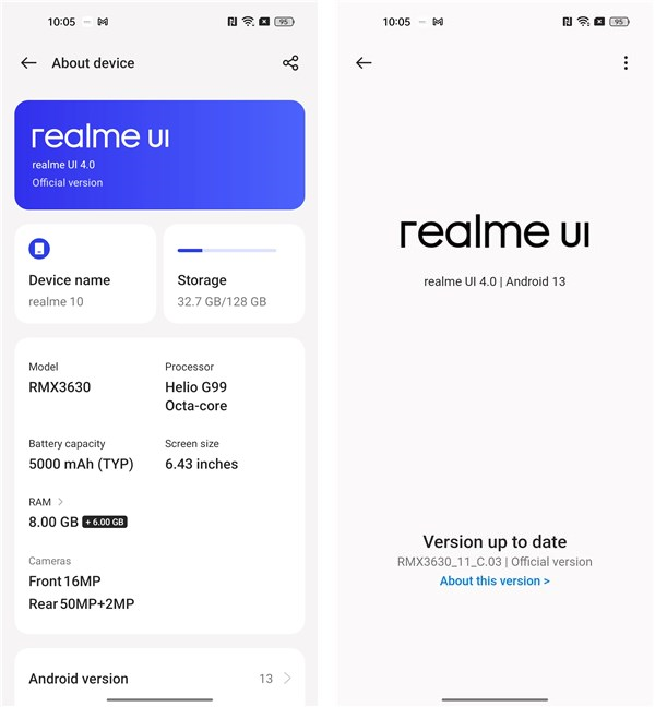 Realme 10 este echipat cu un procesor Helio G99