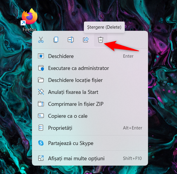 Cum ștergi scurtăturile de pe desktop din meniul contextual în Windows 11