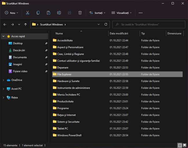 Colecție scurtături desktop pentru Windows