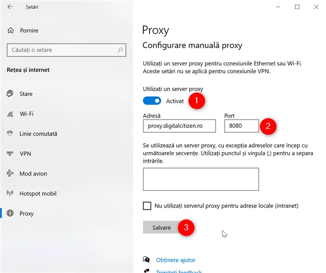 Chrome folosește setările proxy din Windows 10