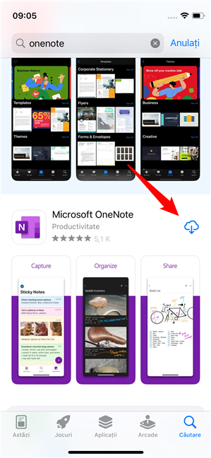 Pentru a accesa Note adezive de la Microsoft pe iPhone, instaleazÄƒ OneNote