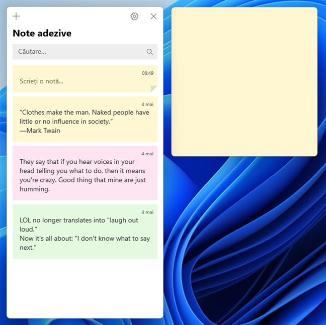 Notele adezive au fost sincronizate pe Windows 11