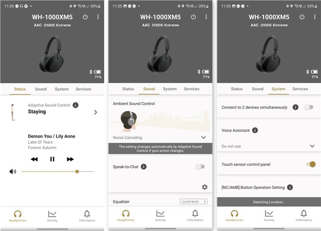 Aplicația Sony Headphones Connect pentru Android