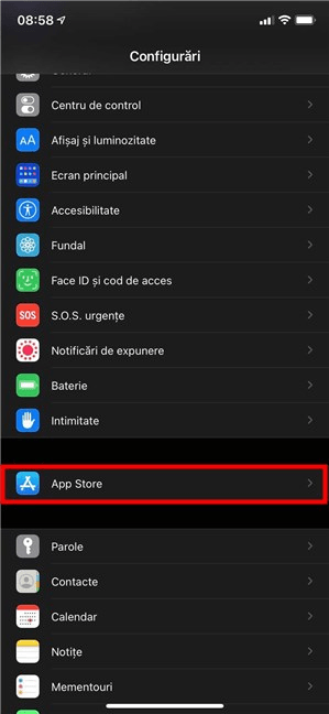 Accesează configurările App Store