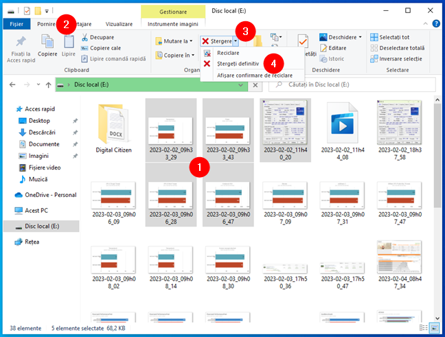 Cum È™tergi permanent fiÈ™iere Ã®n Windows 10 din fila Pornire a File Explorer