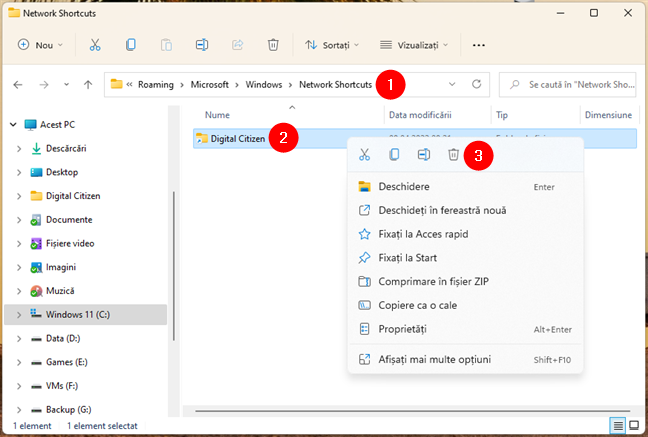 Cum elimini o locaÈ›ie din reÈ›ea È™tergÃ¢ndu-i scurtÄƒtura din Windows 11